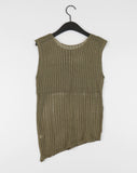 Chota vintage damaged net unbalanced knit sleeveless