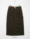 Taran corduroy carpenter long skirt