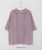 Masui check over hood shirt