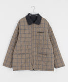 [BAONHAUS] Calen check reversible corduroy collar work jumper