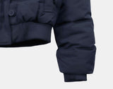 Rayoon fur hooded short zip-up padding
