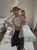 Candy Soft Loose-Fit Cotton Checkered Shirt