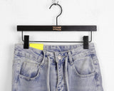 Turbine Strap Cargo Pocket Washing Denim Long Wide Pants