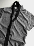 [ MADE / Tie Set ] Silk Stripe Classic Shirt Short Sleeve Version