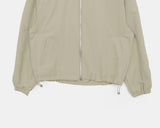 Shuni no-collar snap button string pocket crop overfit jacket