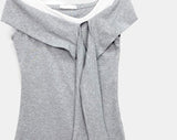 Cornell Off-shoulder Short Sleeve T-shirt