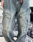 Herique Rivet Cargo Denim Pants