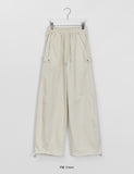 [unisex] Tokiden banding string side snap wide cotton pants