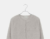 Ritu Button Crewneck Fur Cardigan
