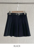 Laren Pleated Mini Skirt (Belt set)