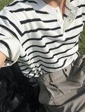 Dangara Henry Neck Short Sleeve Knit