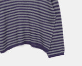 Zuri Stripe Pattern Round Neck Loose Fit Long Sleeve Knit