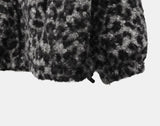 Boran Leopard Fluffy Fur Loose Zip-Up Jumper
