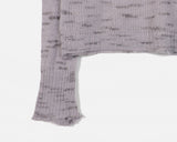 Kinbi Button Bokashi Crunchy Off-Shoulder Knit