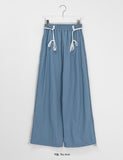 [BAONHAUS] Genbibeu Nylon Belted Wide-leg Pants