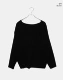 Gyoli cable pattern one-off-shoulder long-sleeved knit