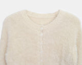 Rodan Angora round neck fur cardigan