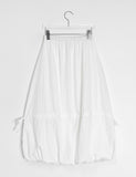 Mopen Nylon Banding Balloon Long Skirt