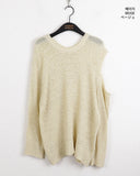 [Riverable] Dilt Two-Way Double Side Hole Sleeve Slit Long Sleeve Knit