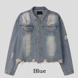 Kuden damage crop denim jacket