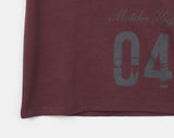 Kinun Number Printing Round Neck Elbow Length T-shirt