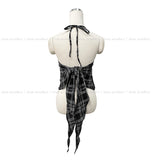 Wiz Strap Check Blouse Scrunch Set