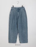 [unisex] Picoto Pintuck Wide Denim Pants