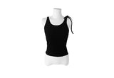 Ideul Layered Ribbed Ribbon Bustier Short Sleeve T-Shirt