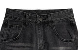 Robe black denim washing wide pants