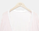 Tenver V-Neck Lace Long Sleeve T-Shirt