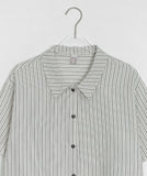 [BAONHAUS] Wickers Summer Seersucker Stripe Short Sleeve Shirt