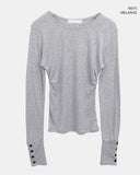 Soel Sleeve Button Slim Fit Long Sleeve T-Shirt