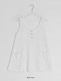 Fineb Button Pocket Layered Sleeveless One Piece