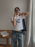Steel U lettering cropped short-sleeved