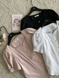 Livel Heart Neck Puff Blouse