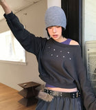 STARBOLT OFF-SHOULDER SWEAT