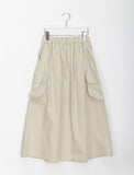 Woosen Cotton Pleated Cargo Long Skirt