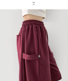 Folding Cut Snap Knee Length Bermuda Shorts