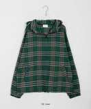 [unisex] Donnie two-way string check hood zip-up