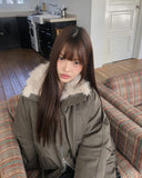 Leyou High Neck Two-Way Fur Padding Jumper