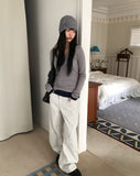 Nav Square Neck Tencel Long Sleeve T-Shirt