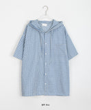 [unisex] Toyo Check Pocket Over Hood Shirt