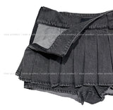 Roen denim pleats skirt pants
