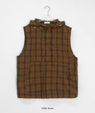 [unisex] Loved Summer Check Hooded Vest