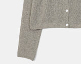 Raze boucle linen round knitwear long-sleeved cardigan
