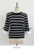 Ilon Layered Ribbon Stripe Three Quarter Knit