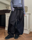 Vintz three-pin tuck balloon wide cotton pants