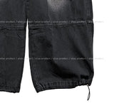 Hard vintage washed cargo denim pants