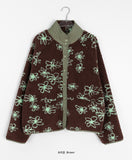 Tokiko reversible flower fleece zip-up