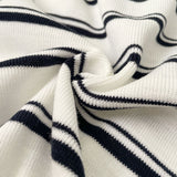 Color Matching Hem Banding Stripe Long Sleeve Knit